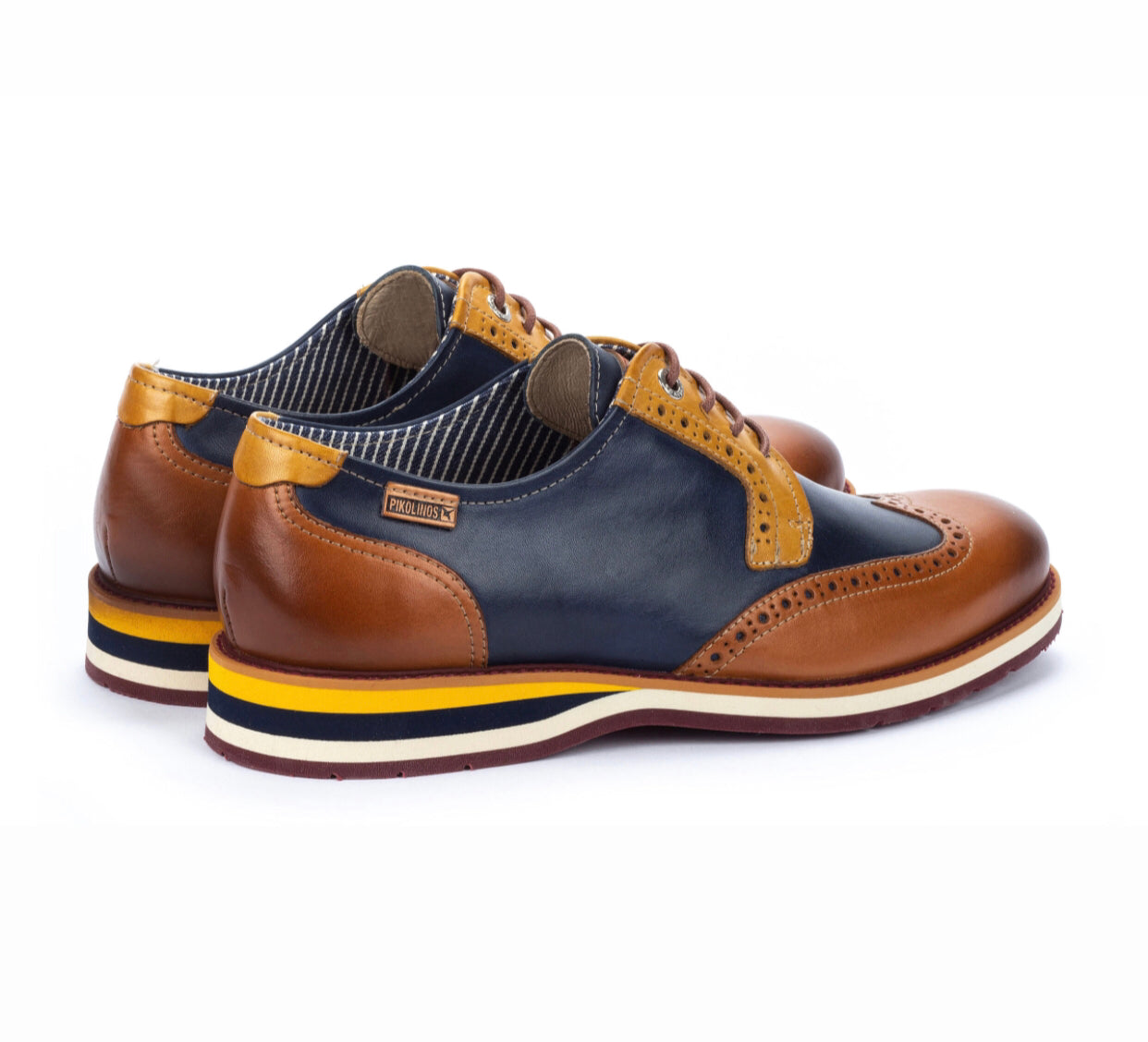 Pikolinos ARONA M5R-4373C1 Brandy 4 Eyelet Brogue Made In Spain