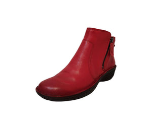 Relax Cardinale Red 291-002 Double Zip Ankle Boot Made In Albania