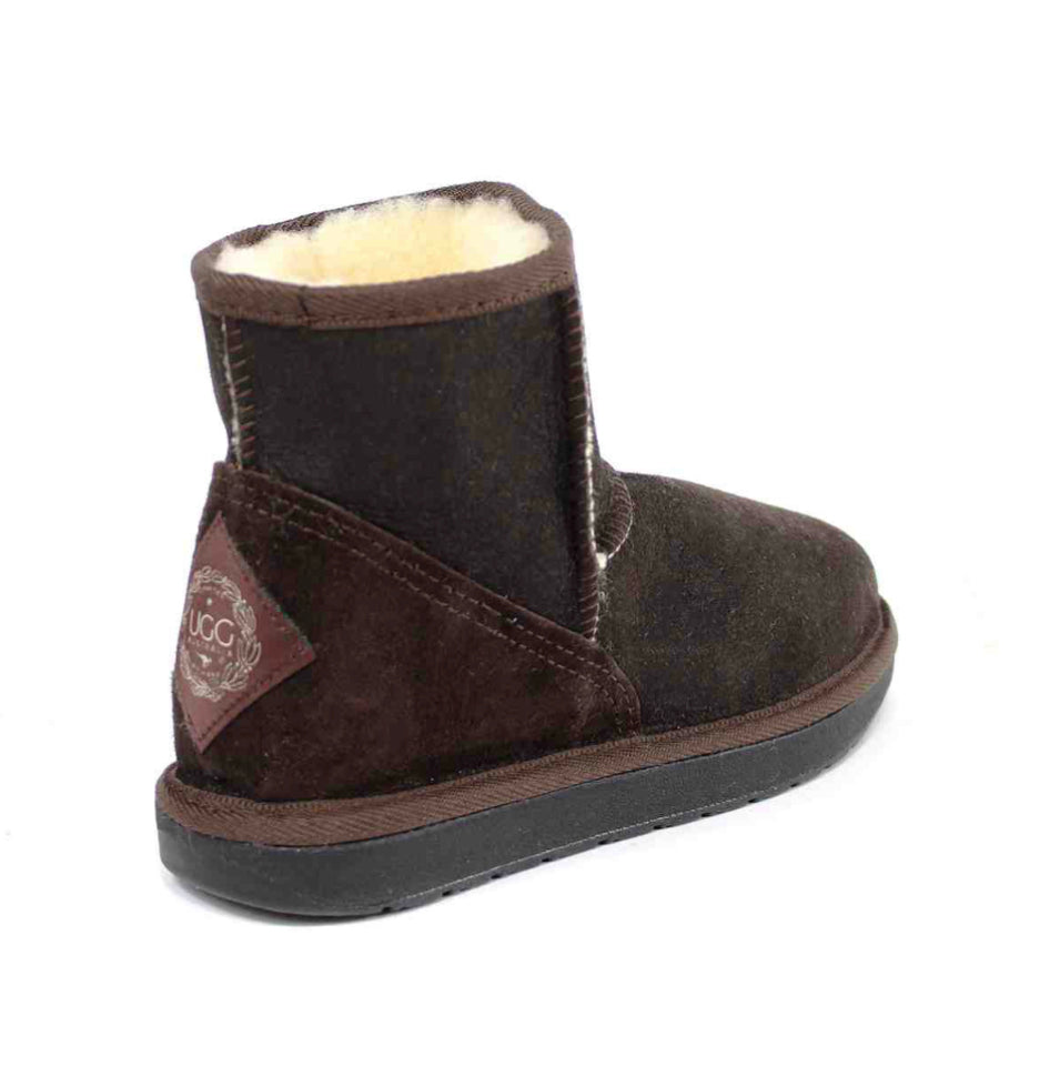 Ugg Australia Mini Chocolate Brown Cream Sheepskin Ankle Boot Made