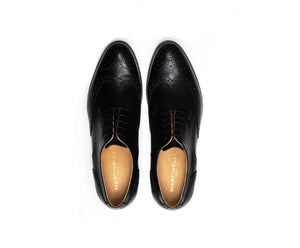 Martinelli 1492-2633EYM Black Empire Leather 5 Eyelet Brogue Made In Spain