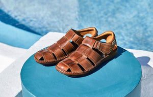 Pikolinos 06J-5433 Cuero Leather Sandals Mens Velcro Made In Spain