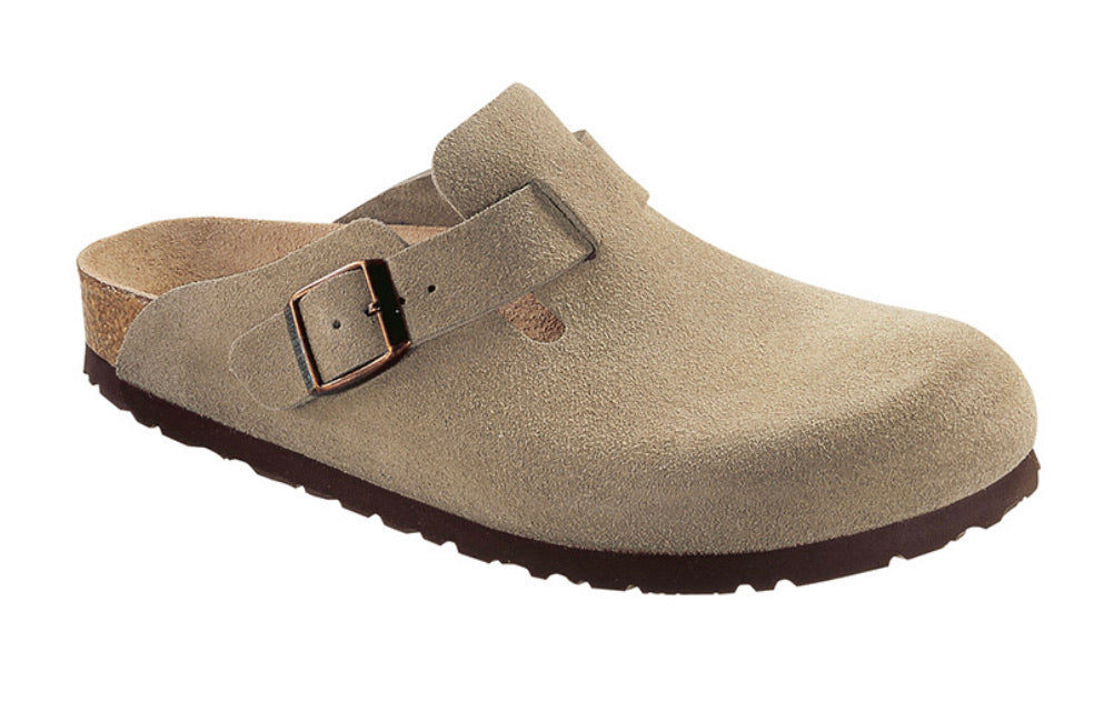 Birkenstock Boston Taupe Suede Made In Germany