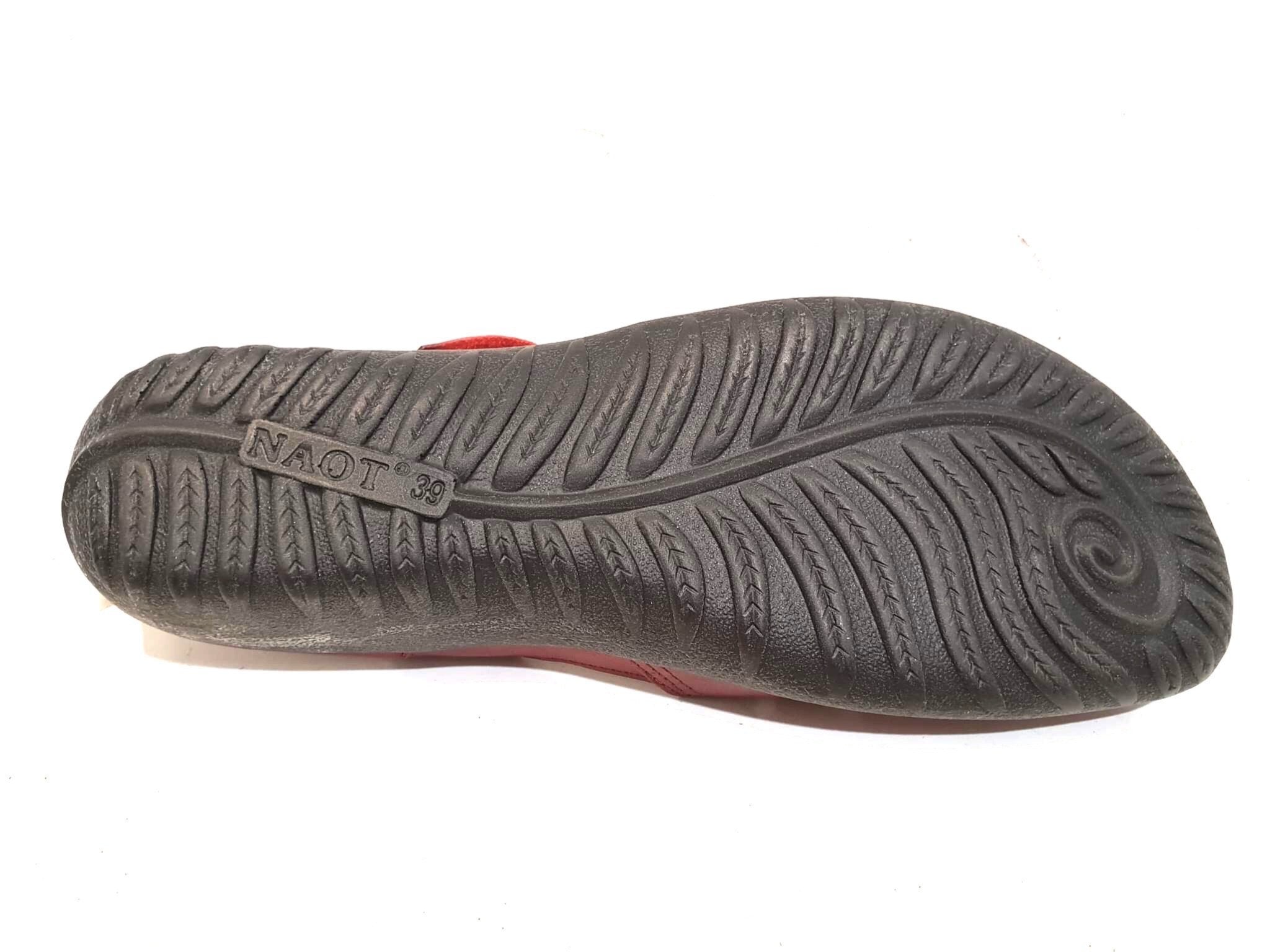 Naot Arataki Berry Red Leather Ladies Sandals Made In Israel