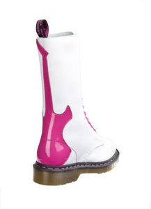 Dr. Martens 1914 Rocker Guitar White Pink 14 Eyelet Boot