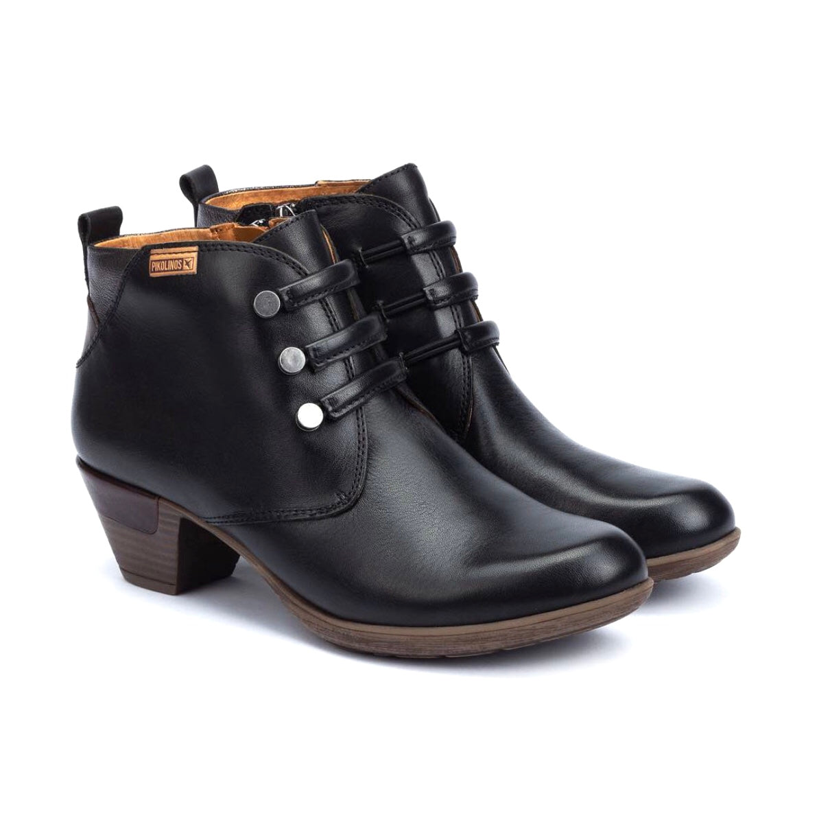 Pikolinos Rotterdam 902-8746 Black Zip 3 Eyelet Boot Made In Spain