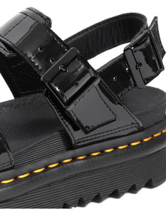 Dr. Martens Voss Black Patent Lamper 2 Buckle Sandal