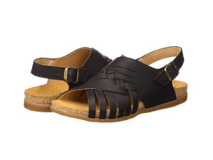 El Naturalista 5246 Zumaia Black Soft Grain Sandals Made In Spain