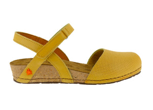 Art 0739 Sun Yellow Perforated Leather Mary Jane Made In Spain