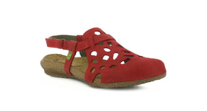 El Naturalista 5063 Tibet Red Flats Sandals Made In Spain