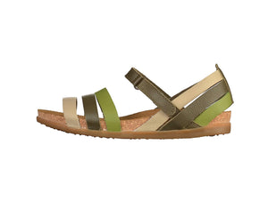 El Naturalista NF42 Khaki Mixed Sandals Flats Made In Spain