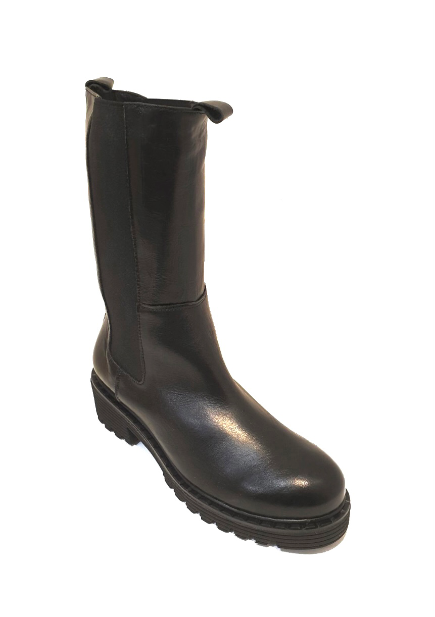 Marian 40407 I21 Rugoso Negro Black Leather Chelsea Mid Calf Boot Made In Spain