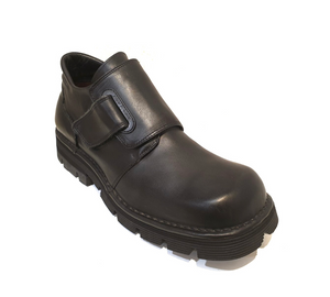 New Rock Black Leather 1115 Velcro Shoe Made In Spain