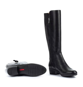 Pikolinos Daroca W1U-9653 Black Zip Knee High Boot Made In Spain
