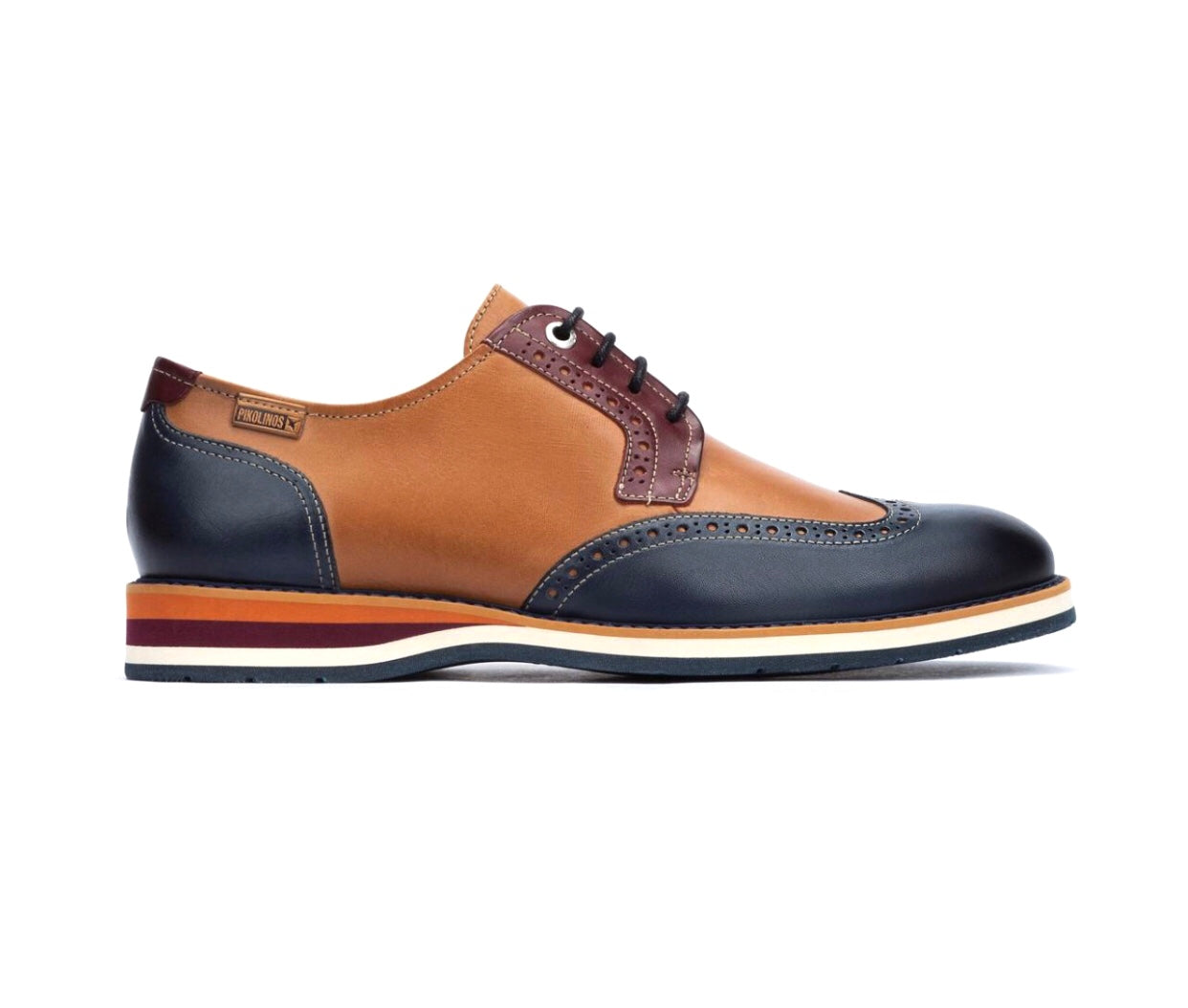 Pikolinos ARONA M5R-4373C1 Blue Brandy 4 Eyelet Brogue Made In Spain