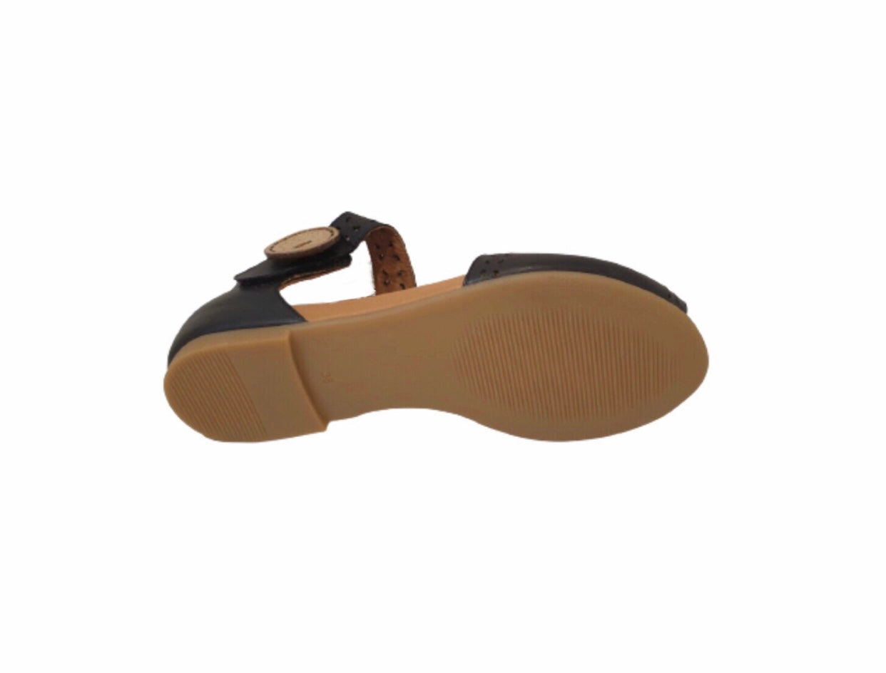 Sala Europe Aimee Black Open Toe Sandal Made In Turkey