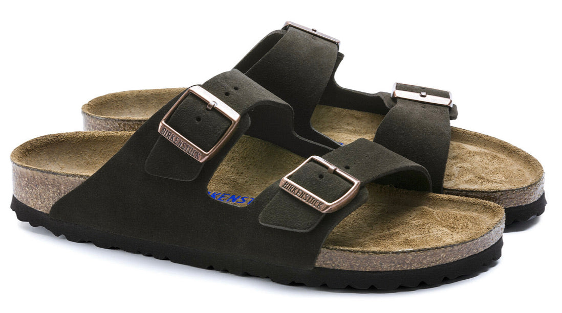 Birkenstock Arizona Mocha Suede Soft Footbed Made In Germany