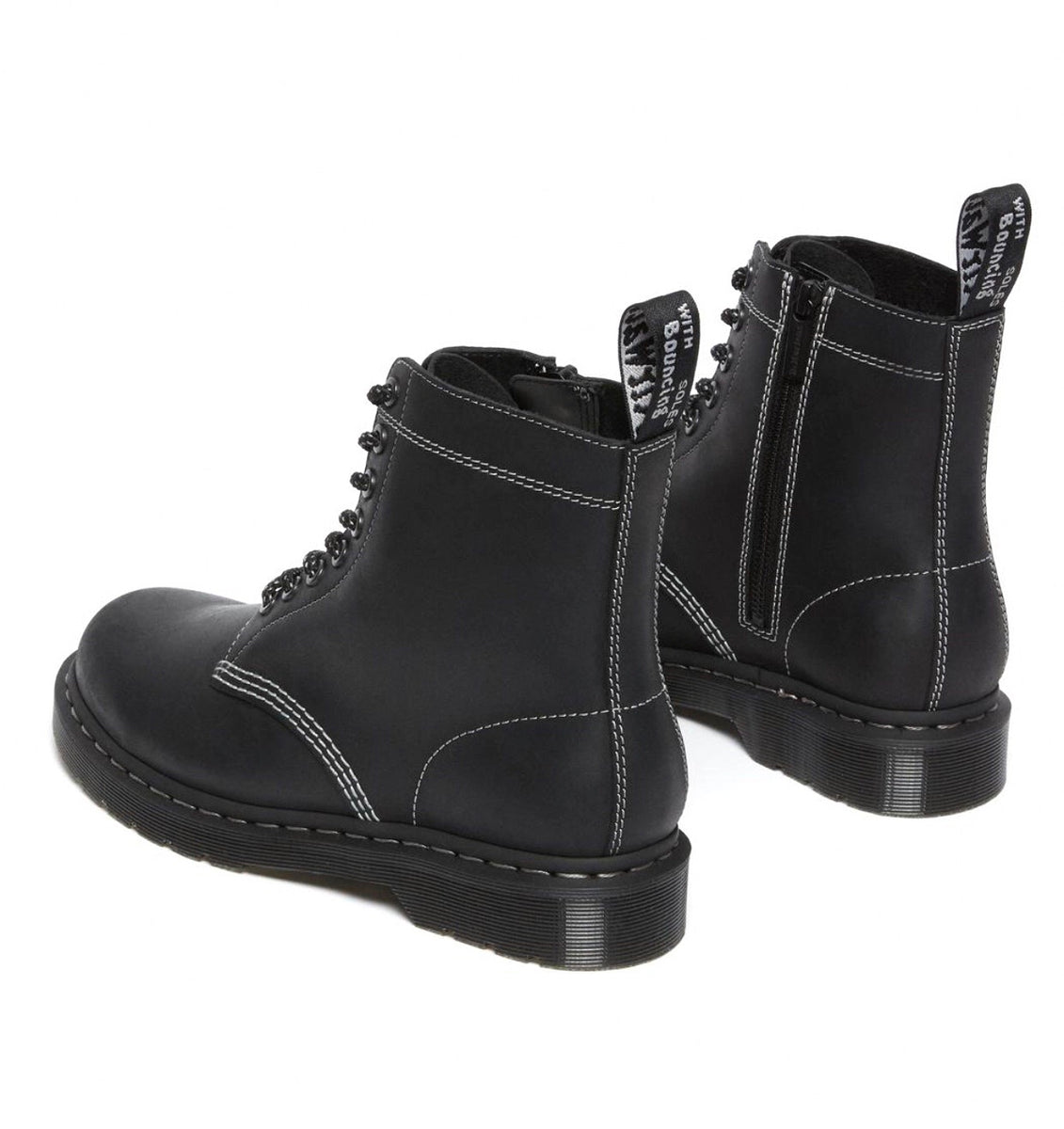 Dr. Martens 1460 Black Streeter Pascal Zipped Ankle 8 Eyelet Boot ...