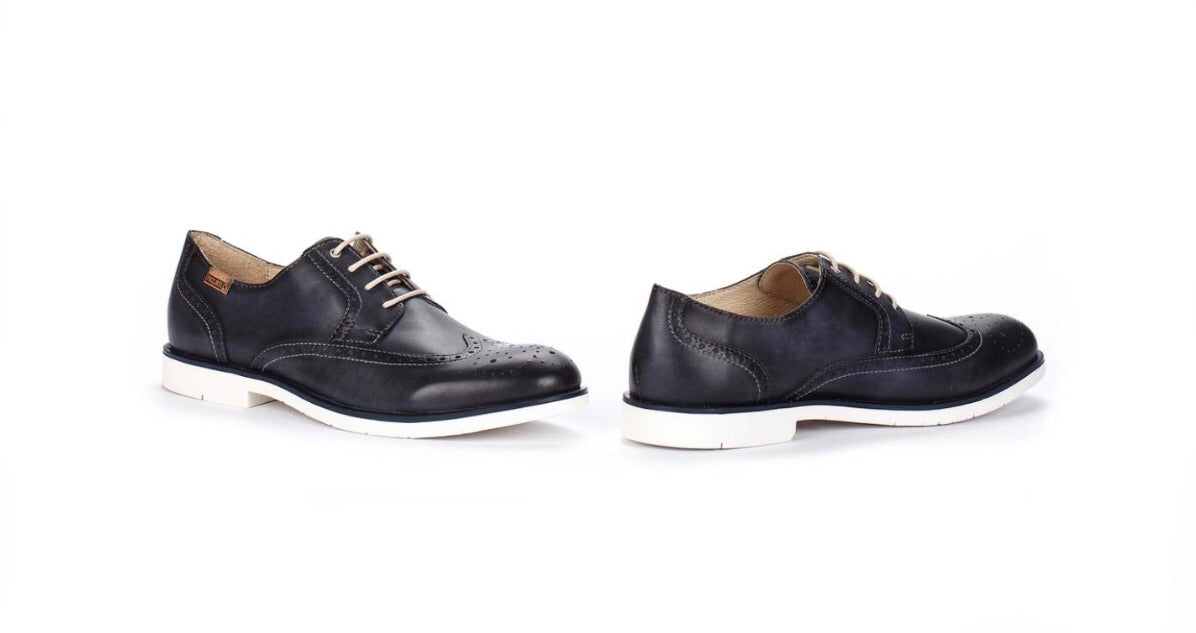 Pikolinos M4G-4111C1 Navy Blue Mens 4 Eyelet Brogue Made In Spain