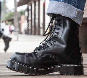 Solovair Black Steel Toe 11 Eyelet Boot Made In England