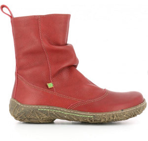 El Naturalista N722 Tibet Red Zip Mid Calf Boot Made In Spain