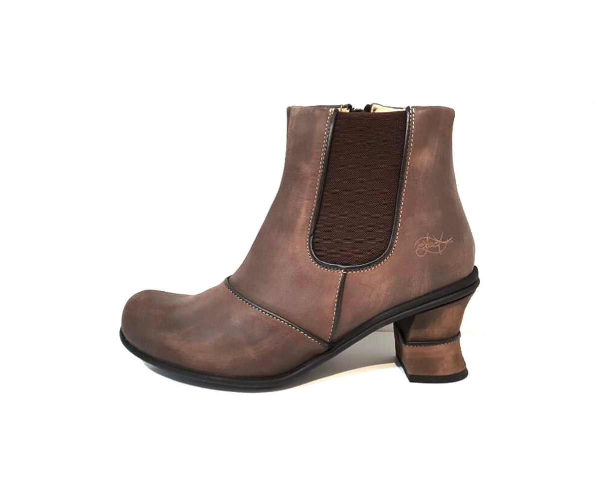 Eject EJW16-18 Brown Zip Chelsea Ankle Boot Made In Portugal