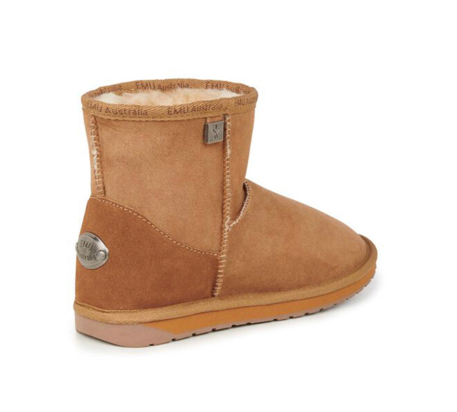 Emu Australia Chestnut Platinum Stinger Mini Ankle Sheepskin Made In Australia