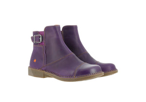 Art 0917 Purple Bergen Leather Zip Ankle Boots Made In Spain