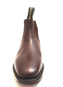 Baxter Henry Baxter Mahogany Brown One Piece Leather Sole Chelsea Boot Made In Australia