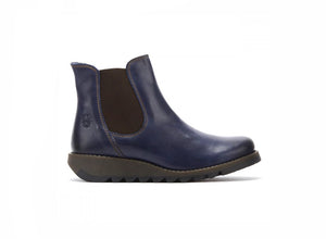 Fly London Salv Blue Chelsea Ankle Boots Made In Portugal