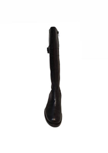 Progetto A011 Black Nero Knee High Zip Boots Made In Italy
