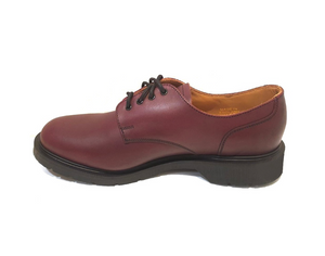 Solovair Burgundy Waxy 4 Eyelet Gibson Shoe Made In England