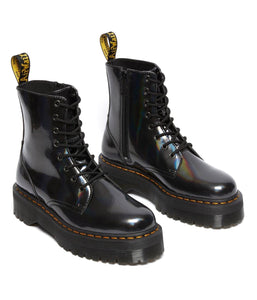 Dr. Martens Jadon Gunmetal Hologram Platform Ankle 8 Eyelet Boot