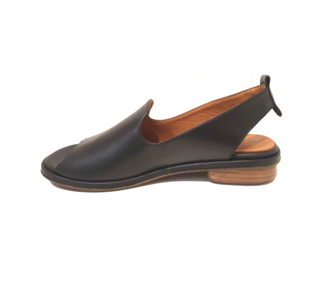 Sala Europe Lisha Black Open Toe Slingback Made In Turkey