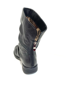 Minki Ladies Boots Campbell Black Zip Mid Calf