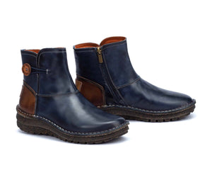Pikolinos Cazorla W5U-8883C2 Blue Zip Wedge Ankle Boot Made In Spain