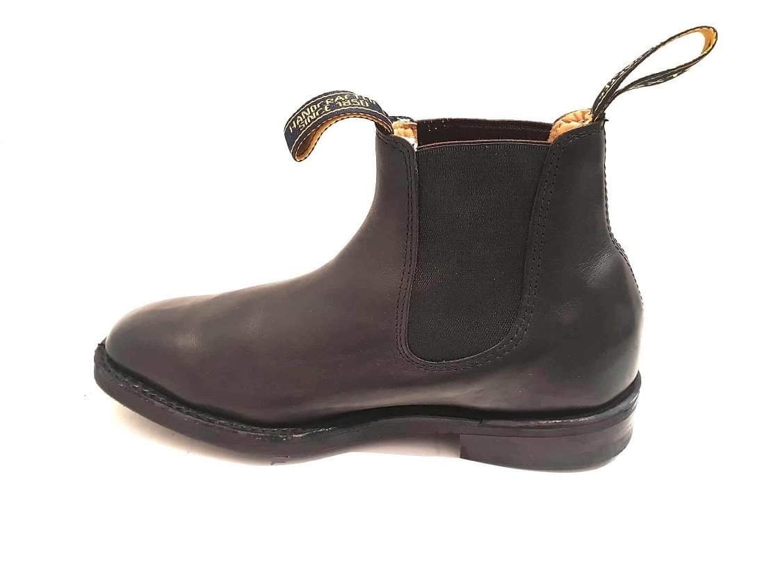 Baxter Saddler Black One Piece Leather Rubber Sole Chelsea Boot Made In Australia