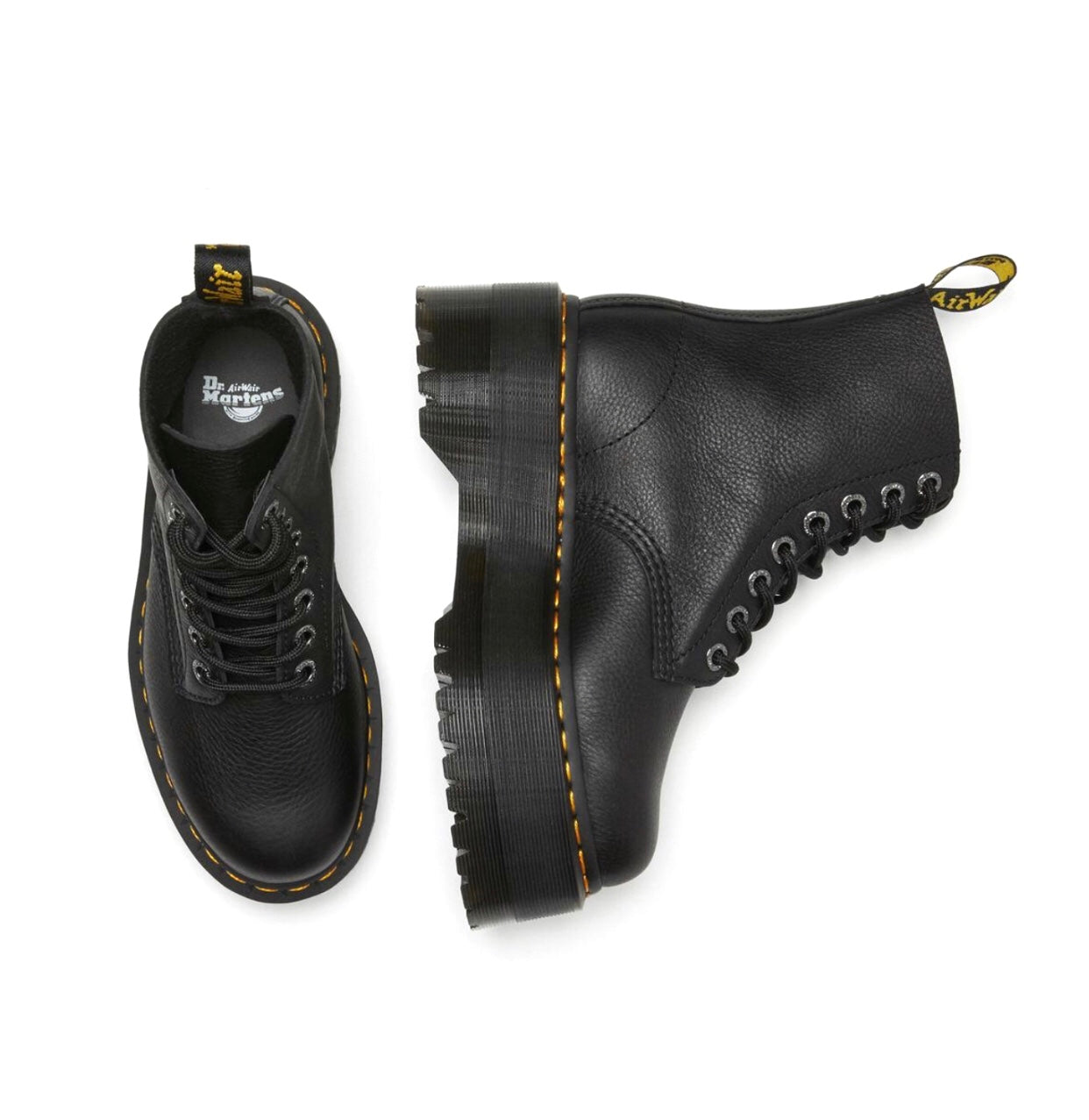 Dr. Martens 1460 Pascal Black Pisa Max Platform Ankle 8 Eyelet Boot