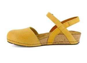 Art 0739 Sun Yellow Perforated Leather Mary Jane Made In Spain