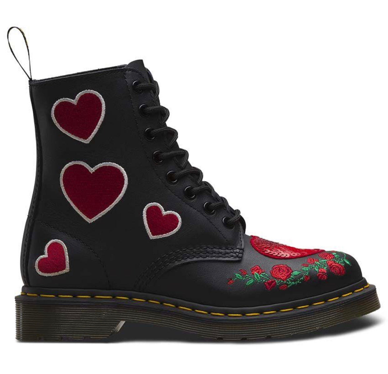Dr. Martens 1460 Pascal Black Hearts Ankle 8 Eyelet Boot – Redpath ...