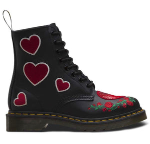 Dr. Martens 1460 Pascal Black Hearts Ankle 8 Eyelet Boot