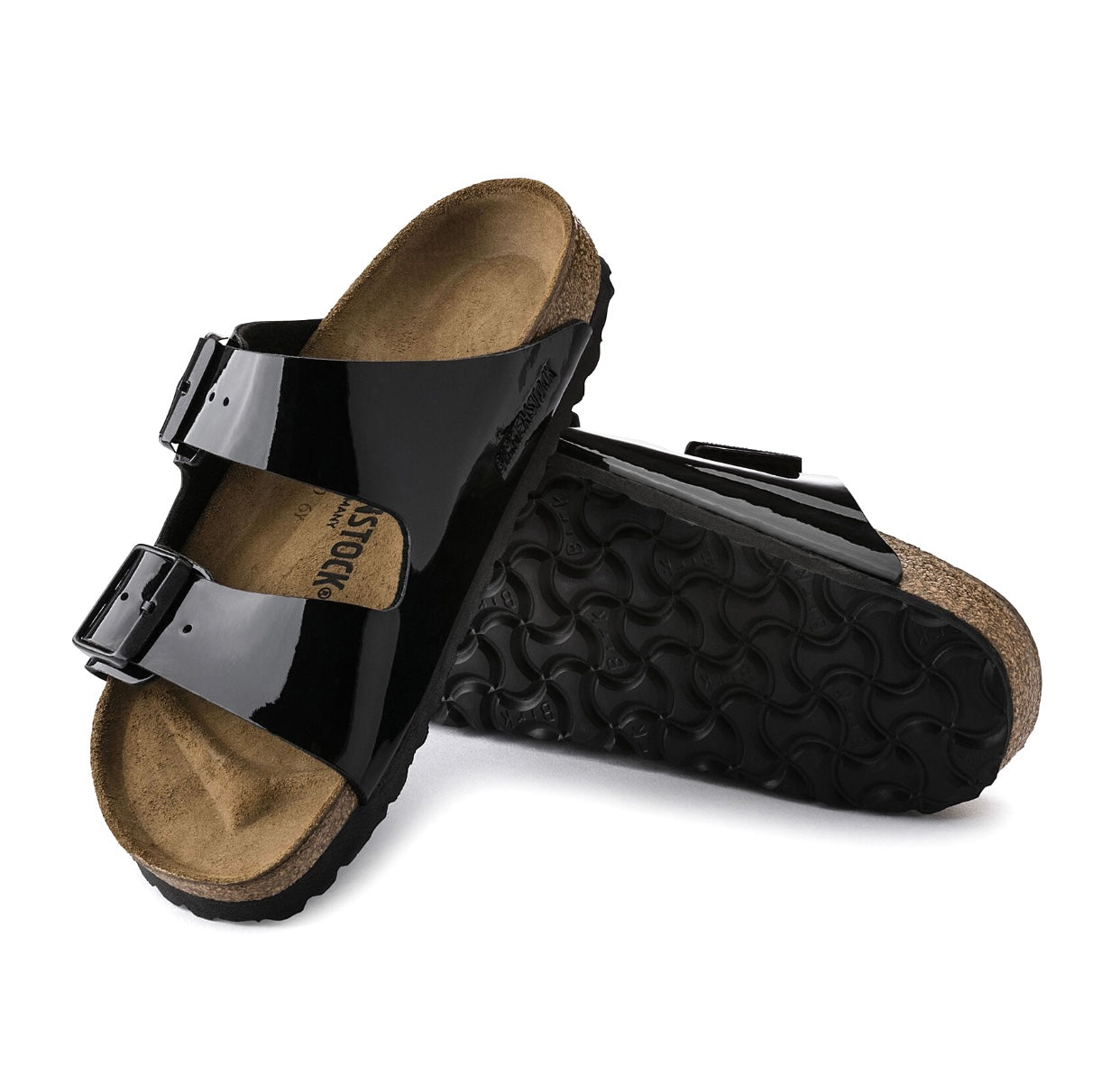 Birkenstock Arizona Black Patent Birko-Flor Made In Germany