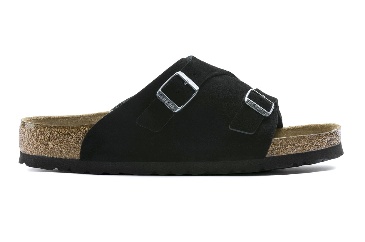 Birkenstock Zurich Black Suede Leather Soft Footbed Made In Germany