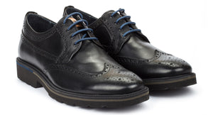 Pikolinos M9M-4226C1 Black Mens Brogue 4 Eyelet Lace Up Made In Spain