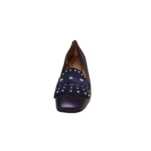 Progetto S176 Rock Cobalto Blue Leather Tassel Court Shoe Made In Italy