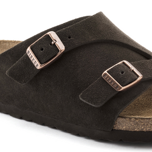 Birkenstock Zurich Mocha Suede Leather Soft Footbed Made In Germany