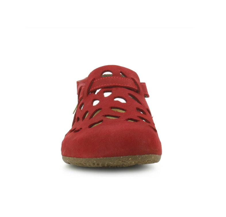 El Naturalista 5063 Tibet Red Flats Sandals Made In Spain