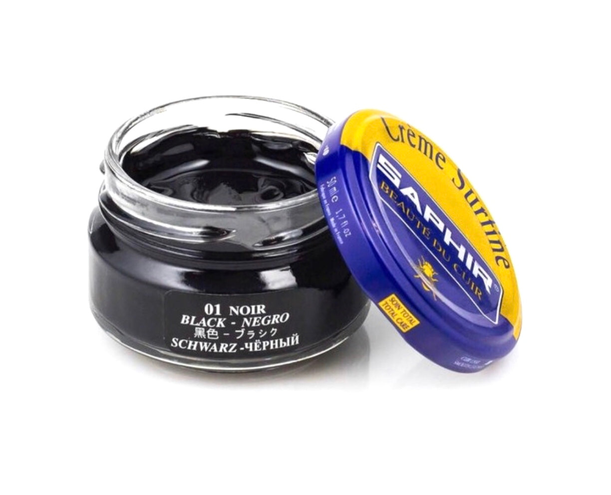 Saphir Noir Black Renovating Cream Polish 50ml Made In France