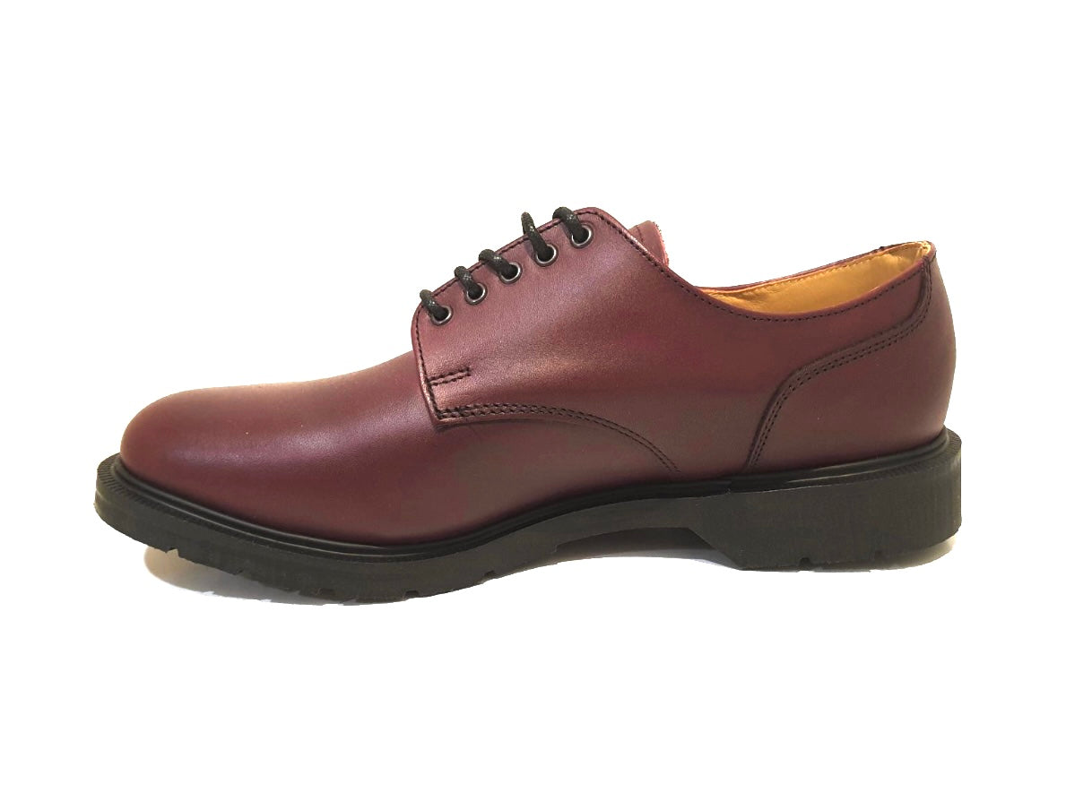 Solovair Burgundy Waxy 5 Eyelet Gibson Shoe Made In England