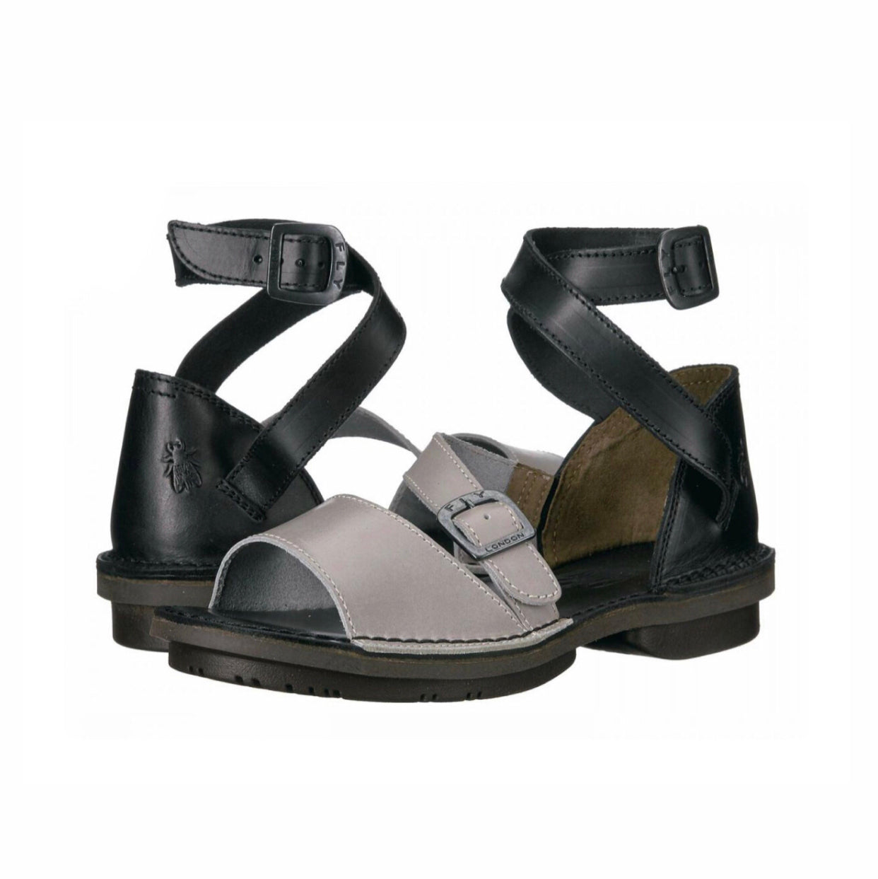 Fly London Foxy476fly Cloud Black Bridle Sandals Made In Portugal