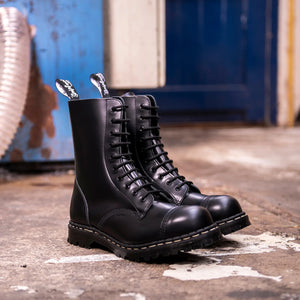 Gripfast Black Hi-Shine Steel Toe 10 Eyelet Boot Made In England
